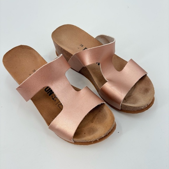 Bayton Bronze Wedge Slip On Cork Sandals Size 39 - Picture 3 of 9